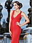 Sheath/Column V-neck Floor-length Bandage Dress
