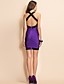  TS Contrast Color Backless Strap Bodycon Bandage Dress
