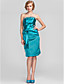  Sheath/Column Strapless Knee-length Satin Cocktail Dress