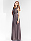  skede / kolonne bateau gulvlang chiffon aftenkjole