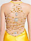  Trumpet/Mermaid V-neck Sweep Train Chiffon and Satin Evening Dress