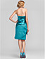  Sheath/Column Strapless Knee-length Satin Cocktail Dress