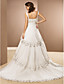  Ball Gown Sweetheart Chapel Train Tulle Wedding Dress