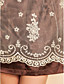  TS Round Neck Floral Embroidery Velvet Dress