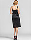  Sheath/Column Square Knee-length Lace|Stretch Satin Evening Dress With Wrap