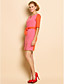  TS Color Block Self Belt Jersey Dress