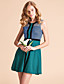  TS Contrast Color Checked Sleeveless Jersey Swing Dress