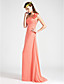  Empire One Shoulder Sleeveless Floor-length Chiffon Wedding Party/Evening Dress