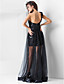  Sheath/Column One Shoulder Asymmetrical Sequined And Tulle Evening Dress