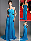  Sheath/Column Strapless Sweep/Brush Train Chiffon Evening Dress inspired by Julia Louis-Dreyfus at Emmy Award