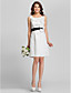  A-line Scoop Knee-length Satin Bridesmaid Dress