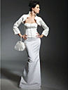  Trumpet / Mermaid Sweetheart Floor-length Satin Wedding Dress With Long Sleeve Wrap