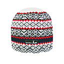 SAMII Orange White Jacquard Stripe Knit Beanie Hat(0011)(Start From 20 Units)-Free Shipping