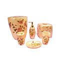 6 Piece Pink Rose Bathroom Accessory Set/Soap Dish+ More YSYP012 (Start From 10 Units) Free Shipping
