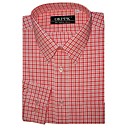 Top Grade Men's Long Sleeve Gingham Wrinkle Dress Shirt (QRJ007-5) -Free Shipping by Air Mail