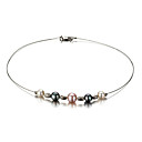 8,5-9mm multicolor un collar de perlas de agua dulce gargantilla 16 pulgadas de longitud (dszz016)