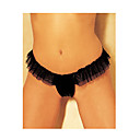 Sexy Crotchless Lace Trim Thong Black (LRB5059)