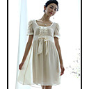 Chiffon Empire-Taille Kleid S / M / L weiß (xjqz013)) (ab 10 Stück) versandkostenfrei