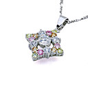 Platinum Colorful Cubic Zirconia Necklace - CZ Necklace Clear PYX3-0003 (SZY279)