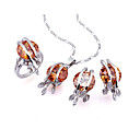 Fashion Cubic Zirconia Sets (Pendant, Ring and Earring) - CZ Jewelry Sets SYX-0243 Champagne SZY113
