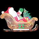 Double Faced Mesh Silhouette 2D Santa on Sleigh Christmas Light (SDQ328)