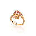 Plaqué or 18k élégant cube zirconia ring - cz ring 80831-14 (szy382)