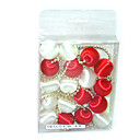 boule de Noël ornement 3cm de ballons rouges et blancs des chaînes (18pcs/unit) (zsd168) (à partir d