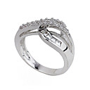 style clair zircon cubique anneau en platine - cubic zirconia ring 81012 - 87 (szy839)