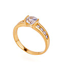 Solitaire Cubic Zirconia Engagement Ring - Cubic Zirconia Ring 81012 - 27 (SZY859)