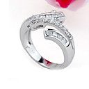 Stylish Clear Cubic Zirconia Ring in Platinum - Cubic Zirconia Ring 81012 - 25 (SZY848)