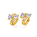 Plaqué or 24 carats de style zircon cubique hoop earring - boucle d'oreille cz SSJ-0001 (e) (szy489)