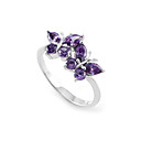viola farfalla in argento sterling ring - anello d'argento r2749 (szy1036)