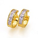 18k plaqué or zircon cubique hoop earring - boucle d'oreille zircon cubique ezf2-0002 (szy990)