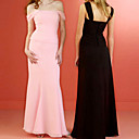 a-line breiten Spaghettiträgern bodenlangen Chiffon Brautjungfer / prom / Abendkleid (cxwh021)