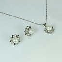 White 9mm AA FW Pearl Necklace and Earrings Set (SPN033)