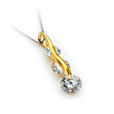 sterling zilver elegante briljante cz hanger-cz ketting d24712 (szy1392)