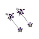 Sterling Silver  CZ Flowers Earring -CZ Earring e22763(SZY1410)