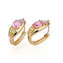 18K Gold Plated CZ Earring Circle Stud-CZ Earring 81229-06 (SZY1377)