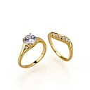 Plaqué or 18k cz ring ring set-cz 80923-09 (szy1638)