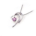 Wind Cone Pink Cubic Zirconia Pendant - Sterling Silver Necklace 10004 (SZY741)