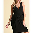 Exclusive Black Sleeveless Jersey Drape Skirt Maternity Dress (09YX040)
