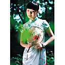 Stehkragen knielangen kurze Seide Cheongsam / Qipao / chinesisch Kleid (hgqp225)