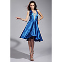 A-line Halter Knee-length Silk-like Satin Cocktail/ Homecoming Dress(GYE112)