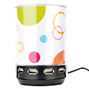 4 portas USB hub com porta caneta falante e diodo emissor de luz (szc1281)