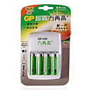 GP ReCyko+ 2000mAh 1.2V Ni-MH Rechargeable AA Batteries (4-Pack) with AC Charger