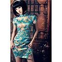 gaine / col officier colonne court / satin tapisserie mini robes chinoises (hgqp247)
