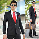 Men's Black 1-Button Wool Leasure Suit (LGT1110-15)