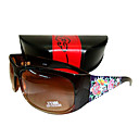 nuevo diseño de gafas de sol de moda del tatuaje + paño de limpieza libre y estuche duro - marco de café con rosa roja patrón dsco2109-0479-11.13-23