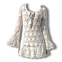 100%Handmade Crochet Round Neckline Lace Long Sleeves Women's Sweater Dresses (1002AL011-0744)