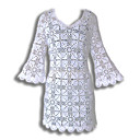 100%Handmade Crochet V Neckline Women's Sweater Dresses (1002AL012-0744)